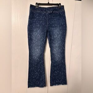 No Boundaries Heart Pattern Jeans